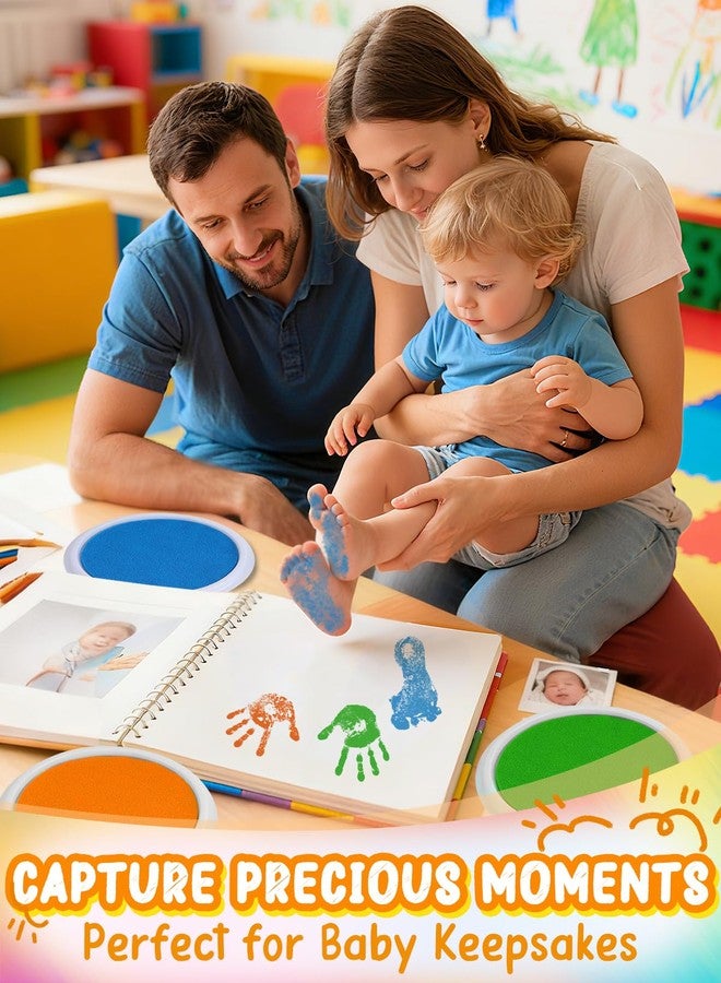 Biubee 7'' Large Washable Ink Pad for Kids Handprint & Footprint - Safe & Non-Toxic Ink Pads for Stamps, Finger Paint Pads Preschool Classroom Must Haves, Toddlers Crafts, Birthday Gifts, 8 Colors - Image 2