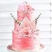 Cindeer 18 Pcs Big Flamingo Flower Pink Women Cake Toppers Flamingo Birthday Cake Decoration Include Pink Feather Balls Hibiscus Palm Leaves Eucalyptus Leaves for Tropical Hawaiian Luau Themed Party - Image 4