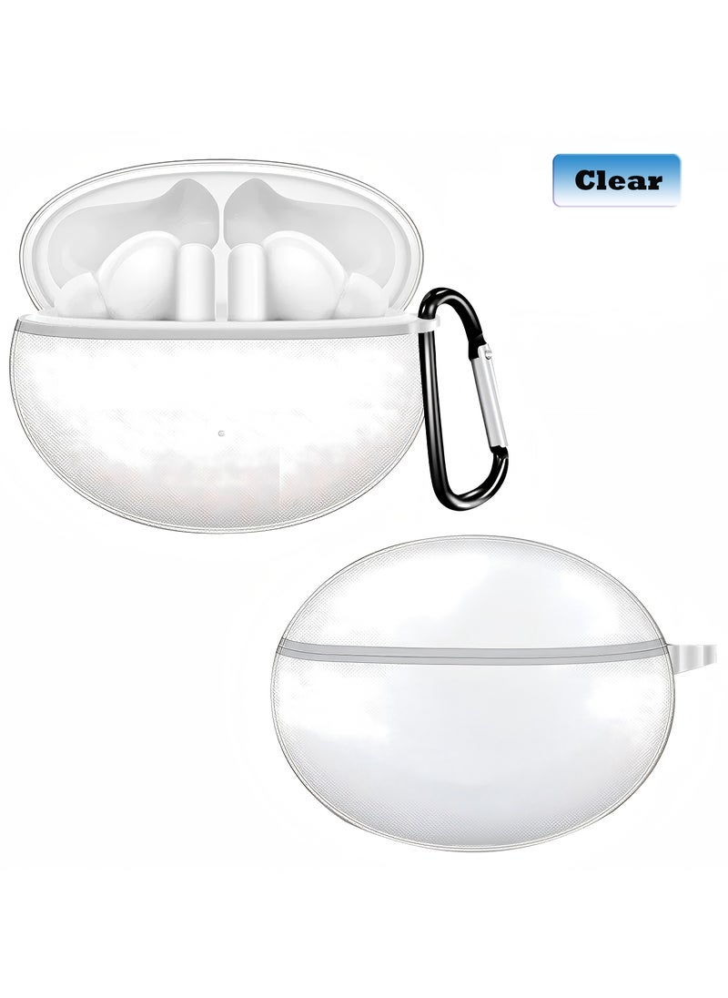 Youque for Huawei Freebuds 5i Case Wireless TPU Clear Earphones Protective with Keychain Transparent  - Image 1