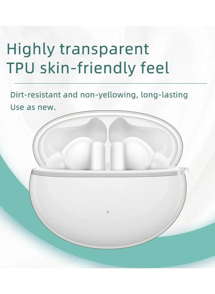 Youque for Huawei Freebuds 5i Case Wireless TPU Clear Earphones Protective with Keychain Transparent  - Image 4