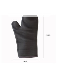 Bukela 1 Pair of Short Oven Mitts, High Temperature Resistant Silicone Kitchen Oven Mitts, Mini Oven Mitts with Non-Slip Grip Surface and Hanging Loop for Grilling, Baking, Cooking and BBQ (Gray)  - Image 2