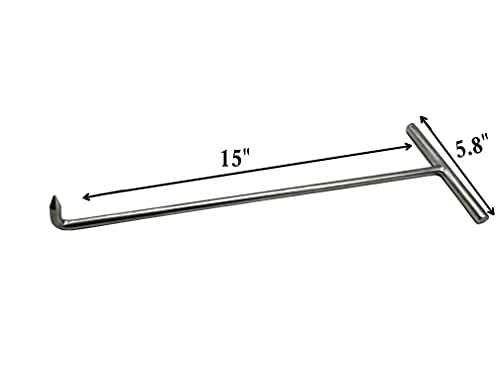 Yountiger 15" Heavy-Duty 304 Stainless Steel Meat Boning Hook T Hook Pull Hook Llift Hooks Stainless Steel Handle 2Pack - Image 2