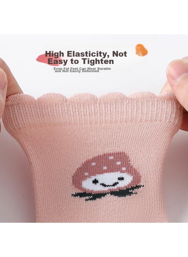 LANG SHA Langsha Children's Socks, Girls' Mid-calf Cotton Socks For Autumn And Winter, Comfortable, Breathable, Soft, For Older Children And Students, Cute Lace-trimmed Socks - Image 3