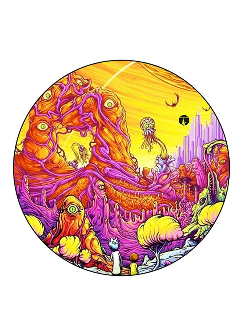 RKN Rick And Morty Printed Mouse Pad  Round  Multicolour