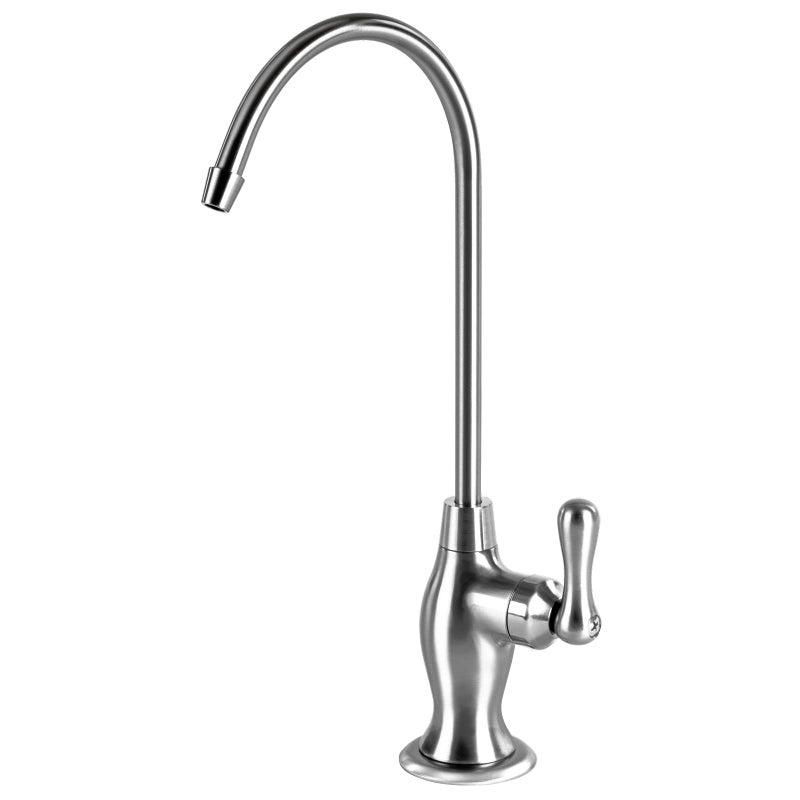 Express Water Deluxe Water Filter Faucet - Chrome Coke-Shaped Faucet - 100% Lead-Free Drinking Water Faucet - Compatible With Reverse Osmosis Water Filtration Systems - Image 1