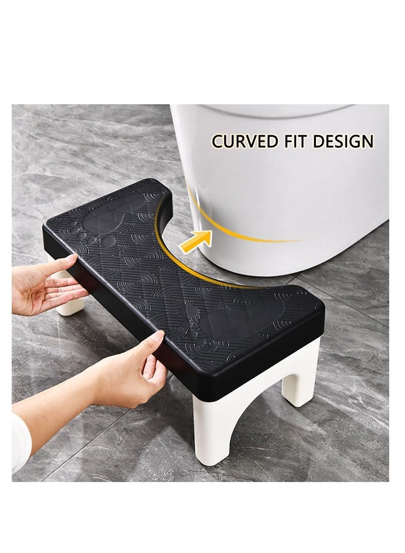 Non-slip bathroom toilet stool plastic potty stool plastic squatting stool for adults and children toilet footstool to prevent constipation and promote defecation (black)  - Image 5