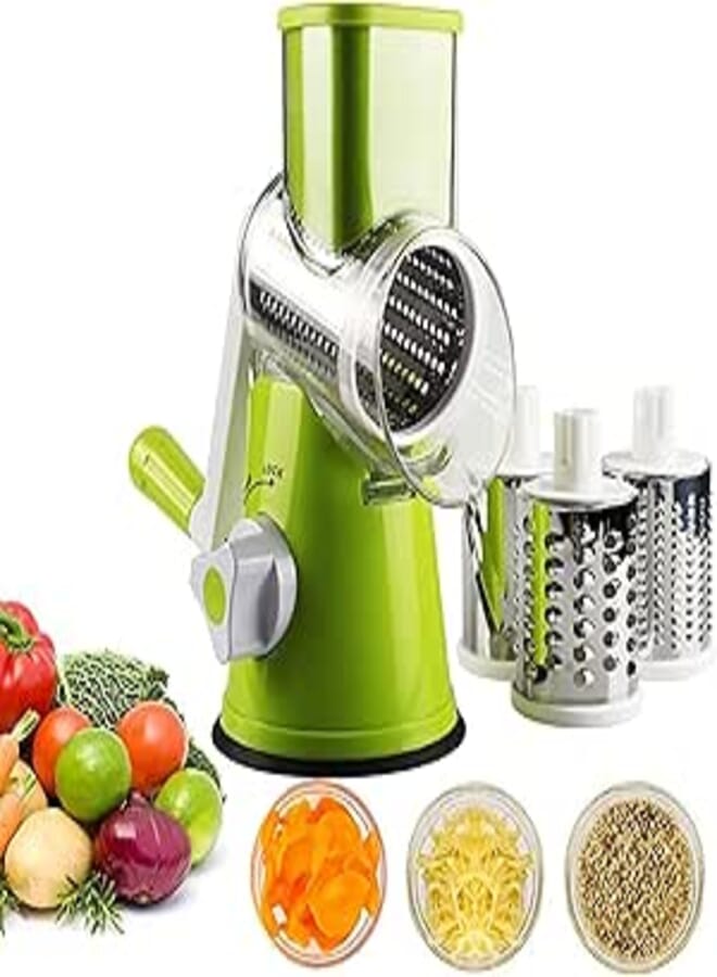 Vegetable Grater, Food Slicer Shredder, Dishwasher Safe, Multifunctional, Green
