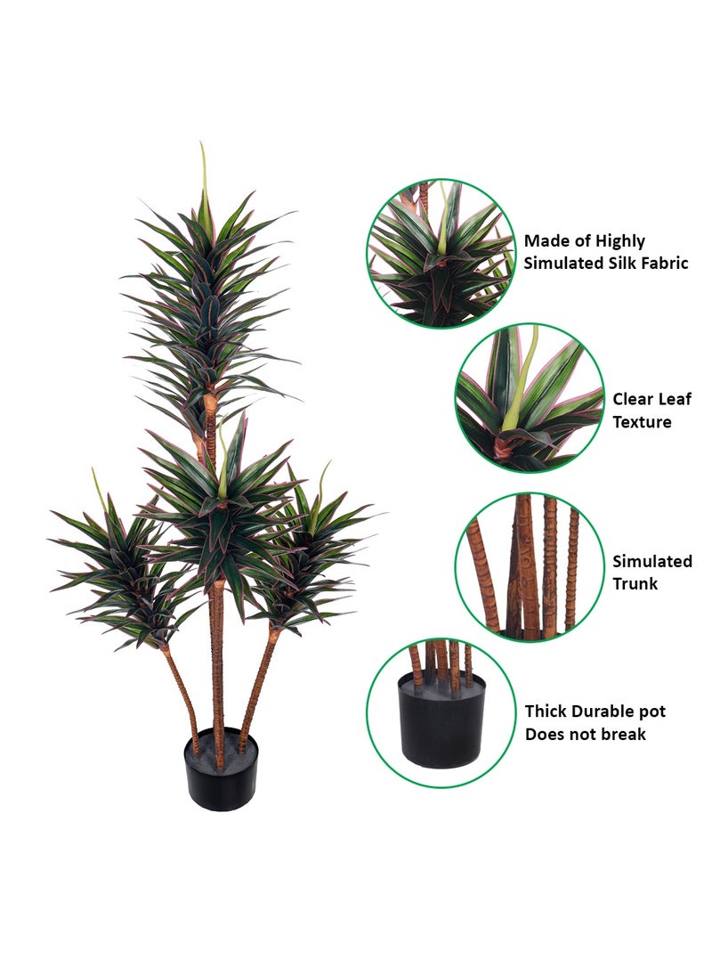 Yatai - YATAI Artificial Yucca Plant About 1.4 Meters High Artificial Yucca Tree With Plastic Pot Plants For Home Decor Indoor – Artificial Tree Outdoor – Fake Plants For Balcony – Artificial Plants Outdoor - Image 1