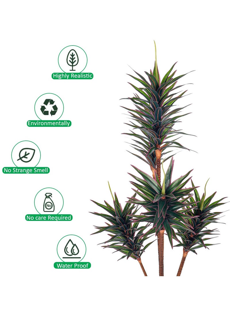 Yatai - YATAI Artificial Yucca Plant About 1.4 Meters High Artificial Yucca Tree With Plastic Pot Plants For Home Decor Indoor – Artificial Tree Outdoor – Fake Plants For Balcony – Artificial Plants Outdoor - Image 1