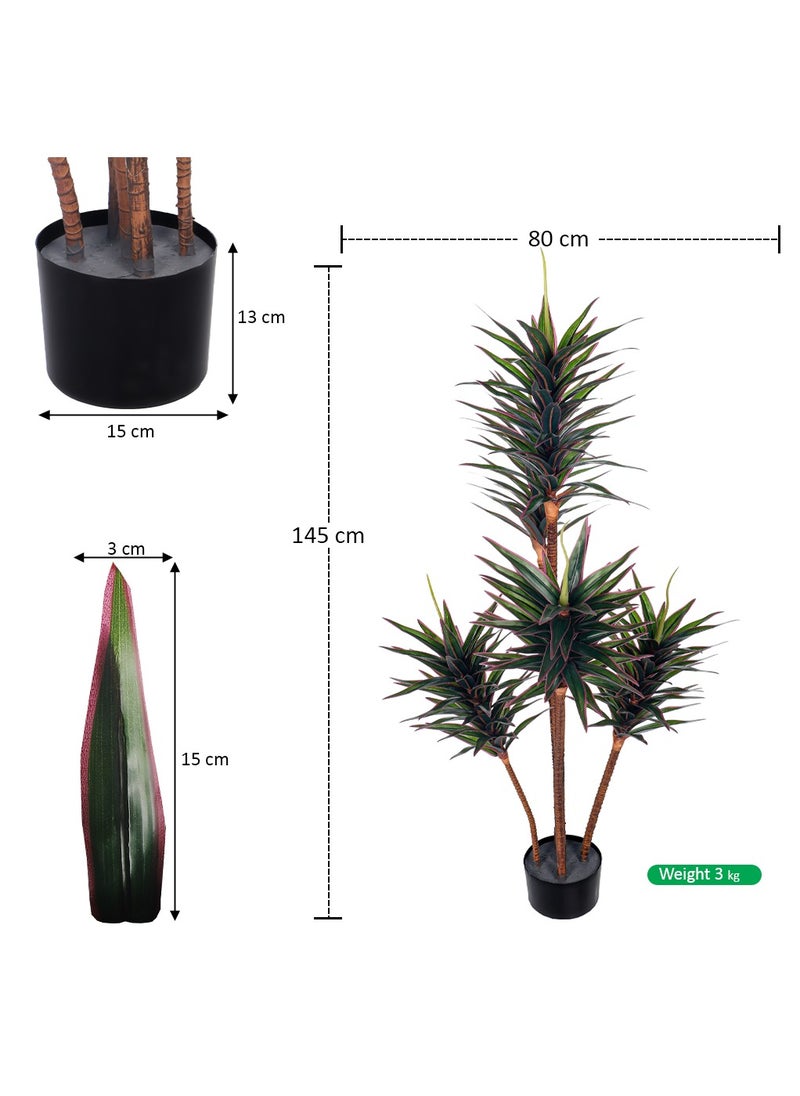 Yatai - YATAI Artificial Yucca Plant About 1.4 Meters High Artificial Yucca Tree With Plastic Pot Plants For Home Decor Indoor – Artificial Tree Outdoor – Fake Plants For Balcony – Artificial Plants Outdoor - Image 1