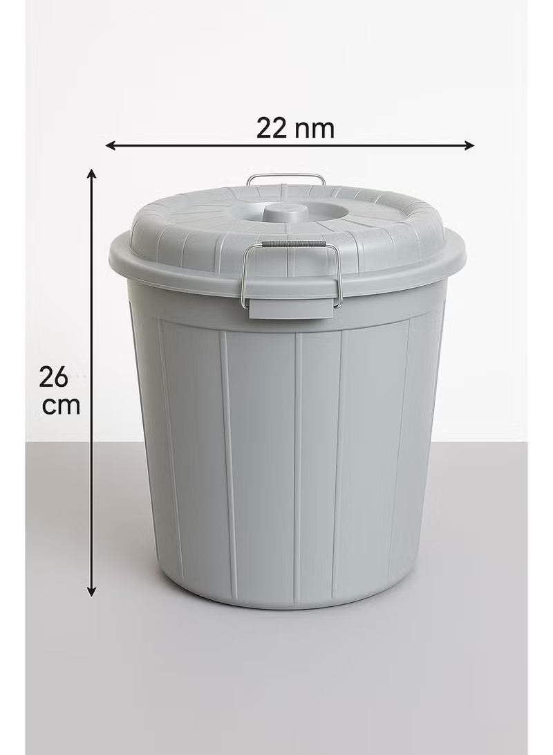 Plastic Storage Drum Bucket with Lid 50L Large Capacity Food Grade Heavy-Duty Container with Metal Handles Multipurpose Bucket for Water, Grains, Laundry, Gardening Outdoor Use Grey - Image 2
