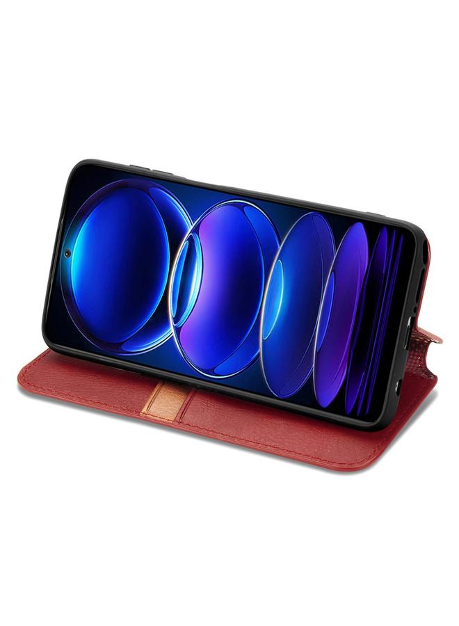 زبون جراب لهاتف HMD Skyline Cubic Grid مصنوع من الجلد المغناطيسي المضغوط - Image 4