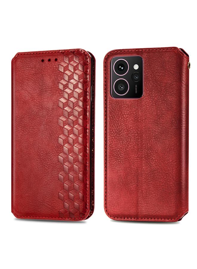 زبون جراب لهاتف HMD Skyline Cubic Grid مصنوع من الجلد المغناطيسي المضغوط - Image 2