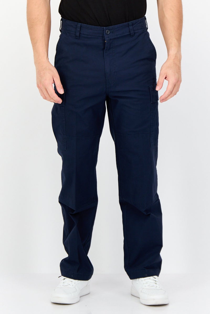 DOCKERS Men Relaxed Fit Solid Cargo Pants, Dark Navy  - Image 1