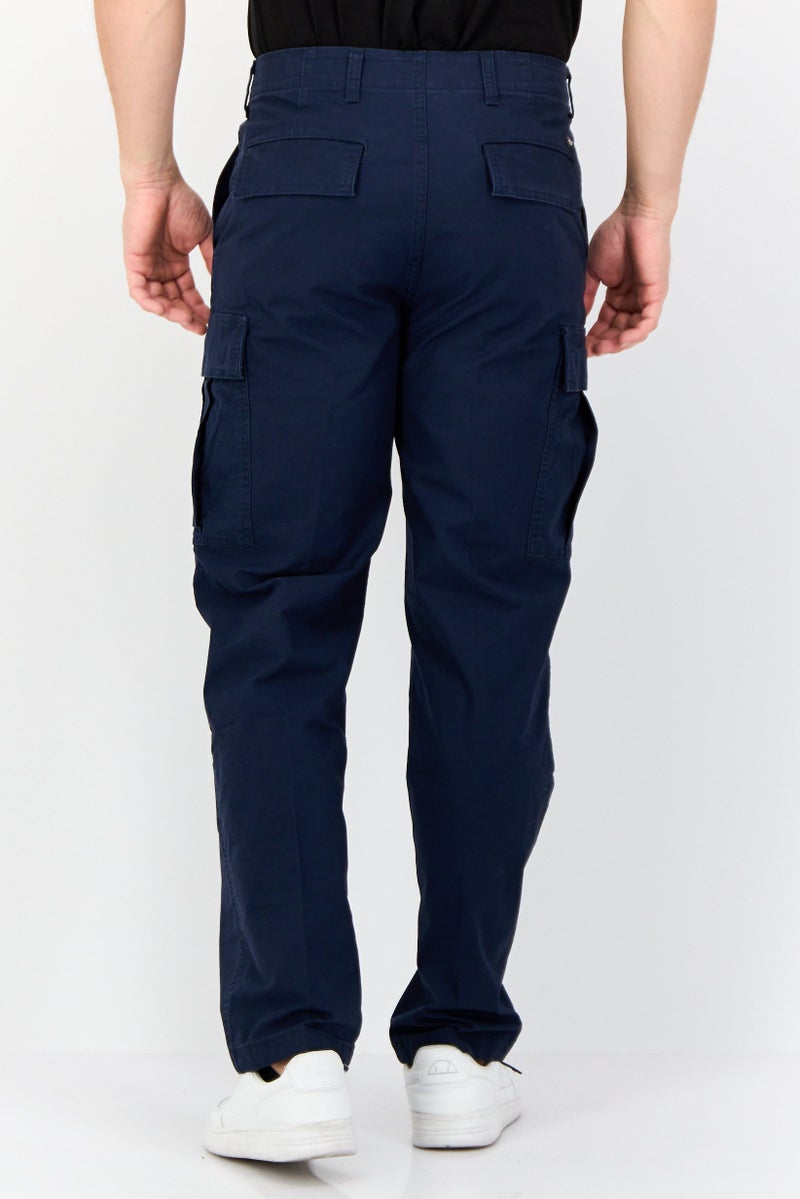 DOCKERS Men Relaxed Fit Solid Cargo Pants, Dark Navy - Image 4