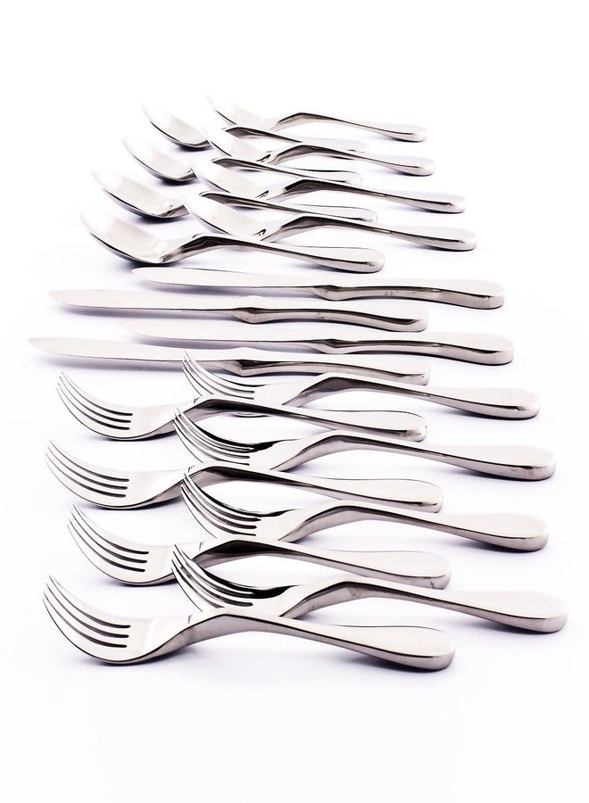 Knork Original Cutlery Utensils Flatware Set, 20 Piece, Gloss Silver - Image 1
