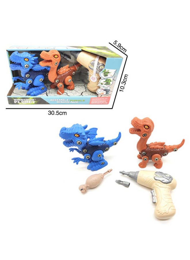 Children's Educational Disassembly Screw Medium Sound Light DIY Disassembly Sliding Dinosaur Toy-Color:HX222015-DIY Disassembly/assembly Taxiing With Sound Light-dragon  - Image 5