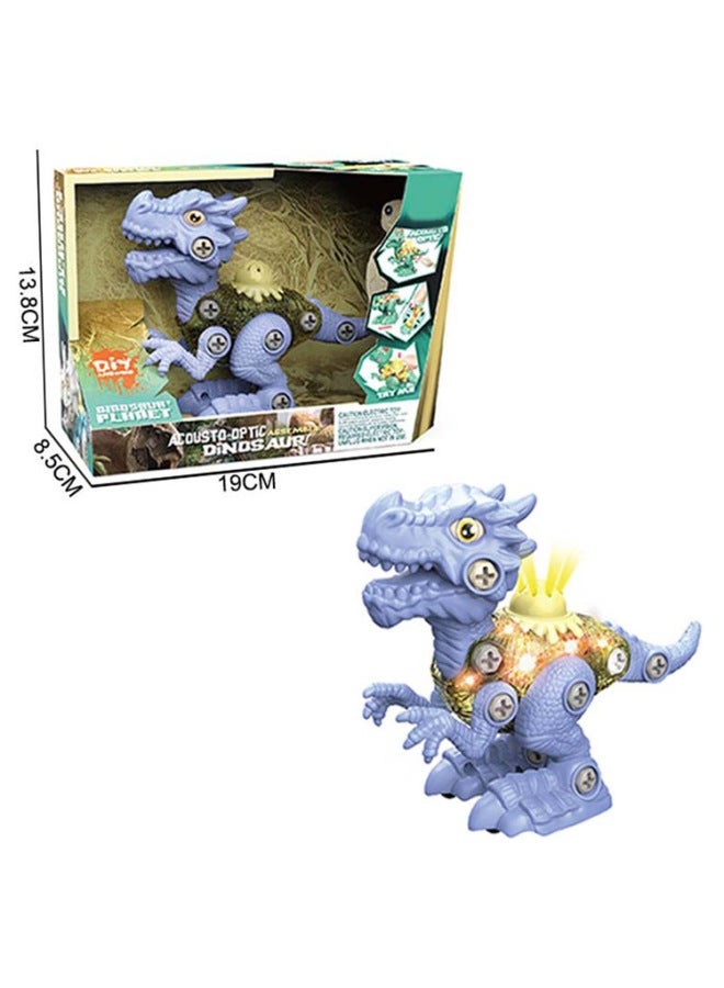 Children's Educational Disassembly Screw Medium Sound Light DIY Disassembly Sliding Dinosaur Toy-Color:HX222015-DIY Disassembly/assembly Taxiing With Sound Light-dragon  - Image 1