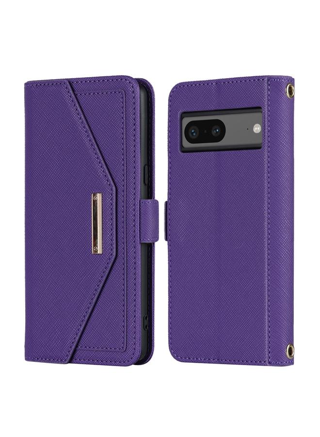 Zaboon Case For Google Pixel 7 Pro Cross Texture Crossbody Lanyard Leather Phone Case - Image 2