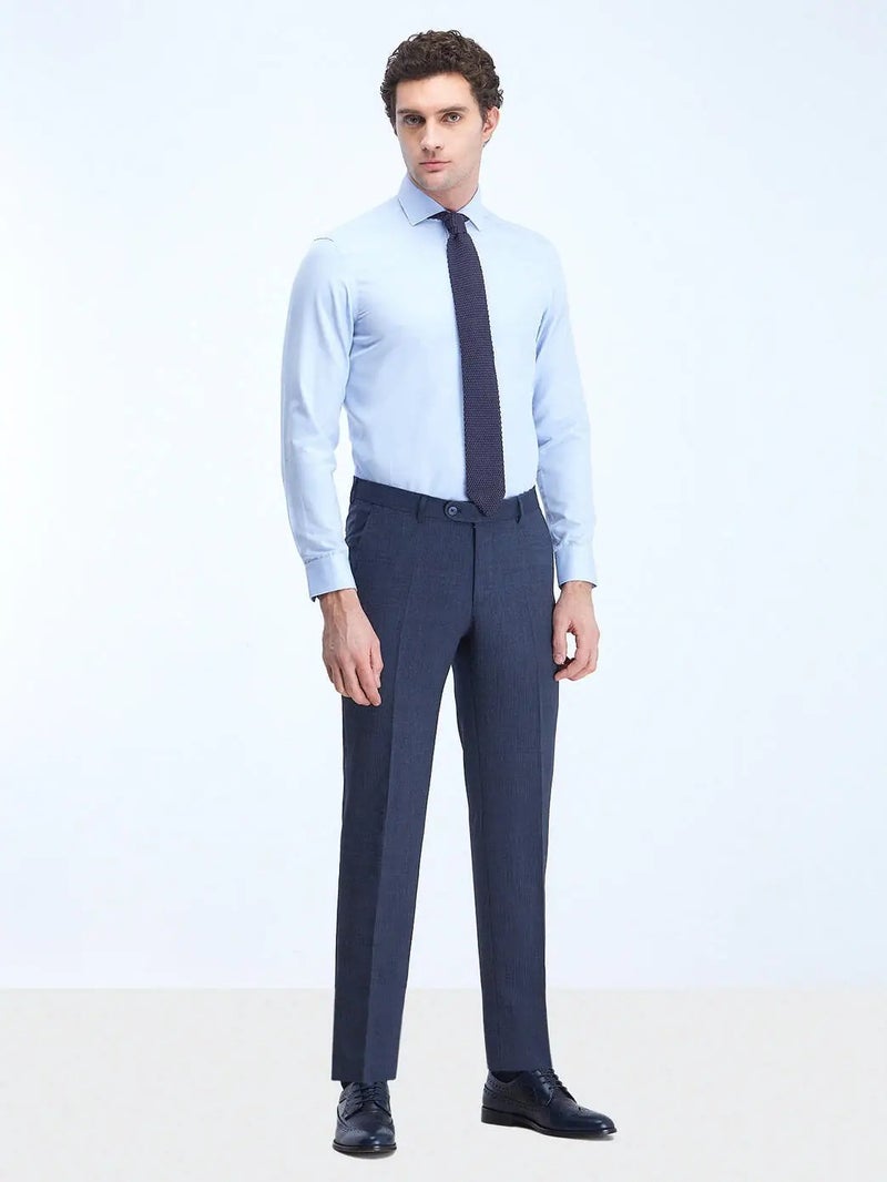 كيب قميص قطني كلاسيكي سادة بلون أزرق فاتح، بقصة عادية - Image 5