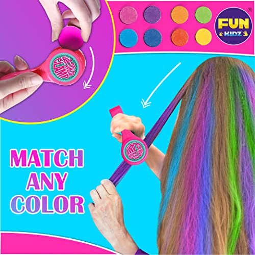 FUN KIDZ Hair Braiding Kit for Girls 8-12, FunKidz Handheld Hair Temporary Coloring Clamp with Hair Chalk for Kids Washable Hair Makeup Kit - Image 3