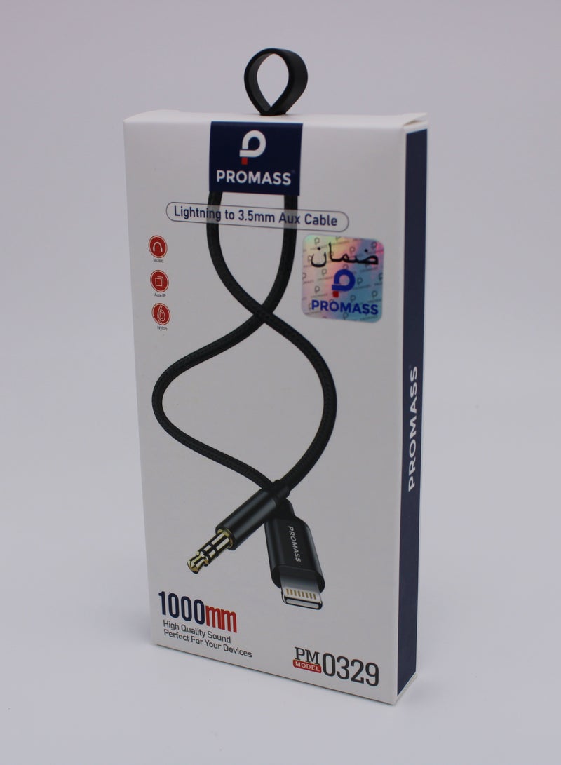 PROMASS Lightning to 3.5mm Aux Cable 1000mm High Quality Sound Perfect For Your Devices - Image 2