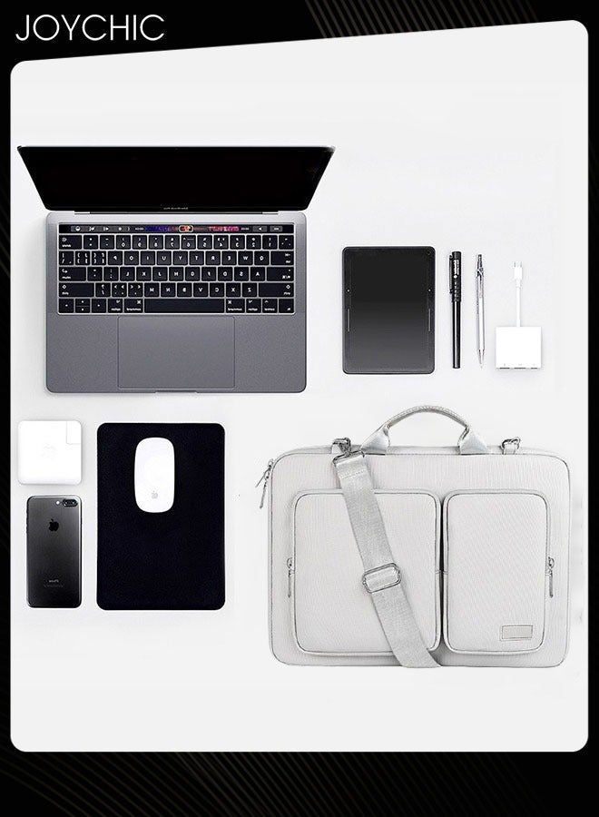Joychic حقيبة لابتوب واقية بزاوية 360° حقيبة كتف كبيرة السعة لحقيبة التابلت مع جيب أمامي تناسب 13.3 بوصة للرجال والنساء للعمل والمدرسة والسفر - Image 2
