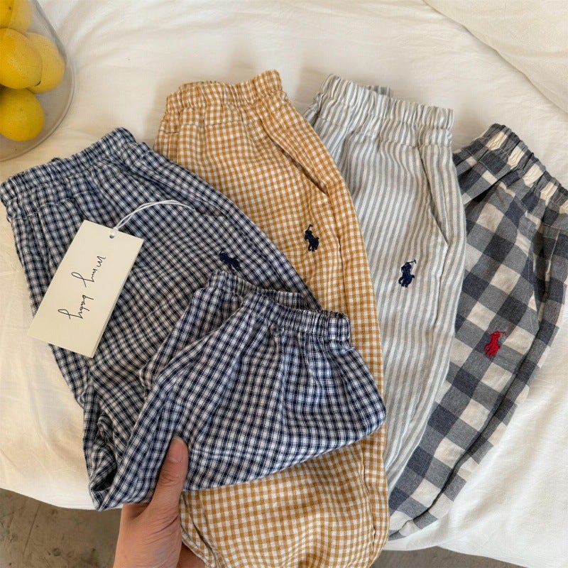 ! Children'S Class A Anti-Mosquito Pants 2025 Summer Men'S And Women'S Baby Western Style Breathable Plaid Leg Pants Dropshipping - Image 2