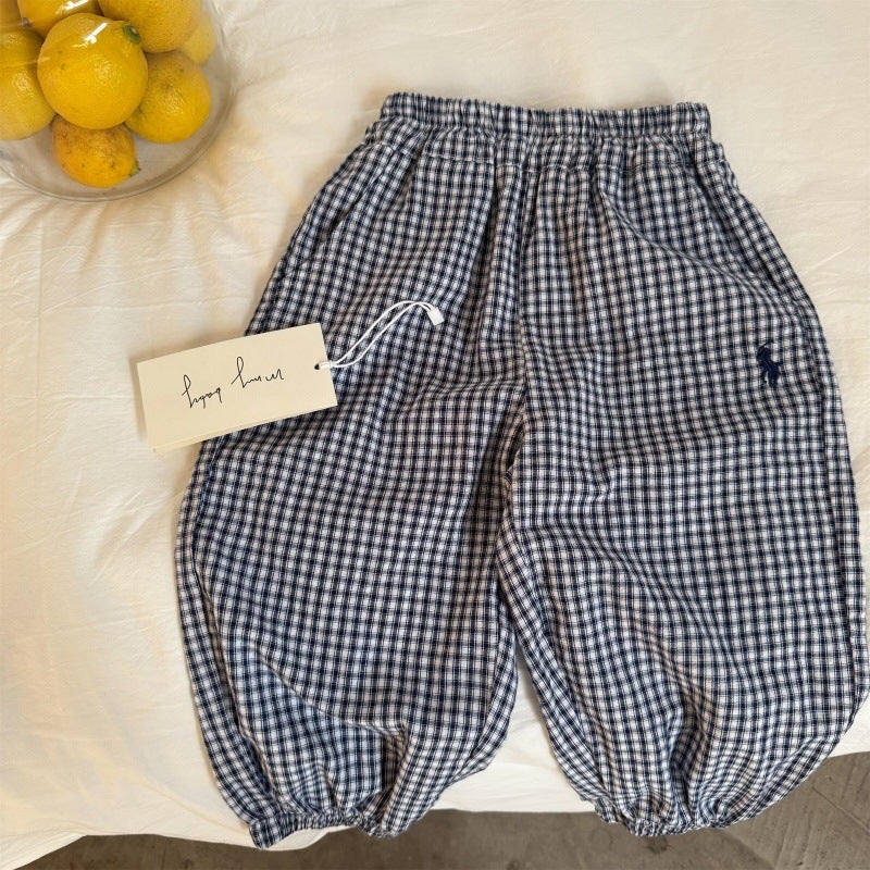 ! Children'S Class A Anti-Mosquito Pants 2025 Summer Men'S And Women'S Baby Western Style Breathable Plaid Leg Pants Dropshipping - Image 1