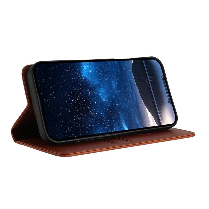 إيروريكس جراب هاتف من الجلد القوي المغناطيسي المصقول لهاتف vivo V60 5G Global (لون القهوة) - Image 4