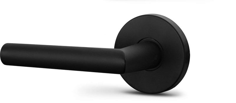 Berlin Modisch Dummy Lever Door Handle Pack of 2 Sleek Round Non-Turning Single Side Pull Only Lever Set [for Closet or French Doors] Heavy Duty - Iron Black Finish - Image 5