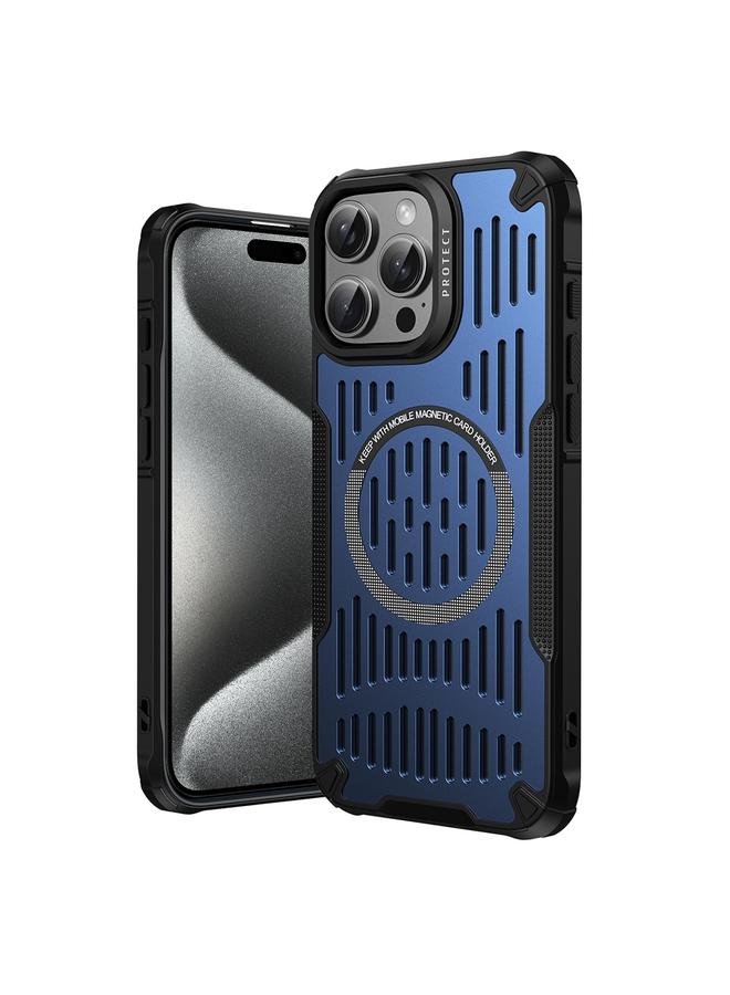 For iPhone 15 Pro Max Ice Front Cooling MagSafe Magnetic Phone Case(Sapphire Blue) 