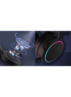 Hunterspider X3 Pro Gaming Headset for Xbox One, PS4, PC, Controller, Noise Cancelling Over Ear Headphones with Mic, LED Light Bass Surround Soft Memory Earmuffs for PS2 Mac  - Image 4