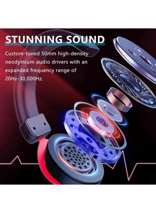 Python Fly X1 Pro Gaming Headset for Xbox One, PS4, PC, Controller, Noise Cancelling Over Ear Headphones with Mic, LED Light Bass Surround Soft Memory Earmuffs for PS2 Mac - Image 2