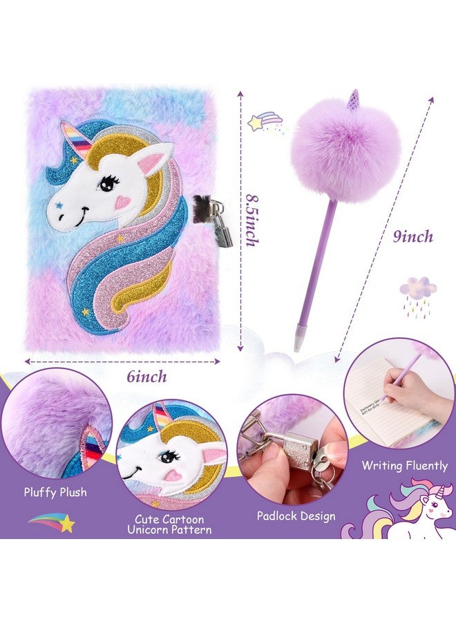 Tacobear Tacobear Unicorn Gifts Girls Toy Age 5 6 7 8-12 with 3.5mm Wired Headphones Locked Diary Water Bottle Plush Bag Purse Socks Mirror, Christmas Birthday Gift Idea Toys for Teen Girl 6-10+ Years Old  - Image 4