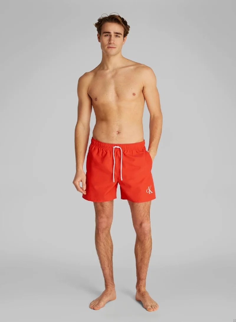 Calvin Klein Jeans Medium Drawstring Swim Shorts - CK Monogram