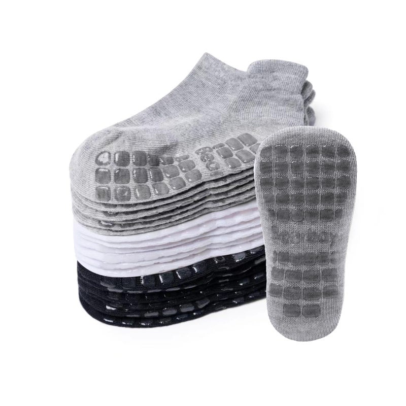 Bearbay Baby Non Slip Ankle Socks with Grippers (9 Pair) for 0 months-7 years old Walking Socks for Infant Toddler Kids Boys Girls - Image 1