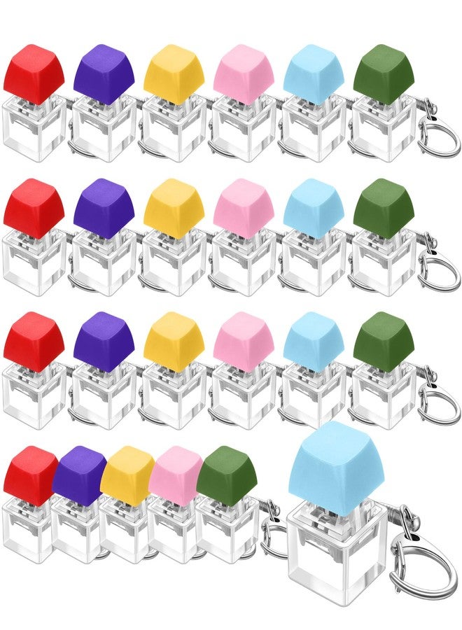 Nosiny 24 Pcs Keyboard Fidget Toys Keyboard Fidget Keychains for Adults Teens Finger Stress Relief Keycap for Boys Girls Students Decompression Gifts(Bright Colors) - Image 1