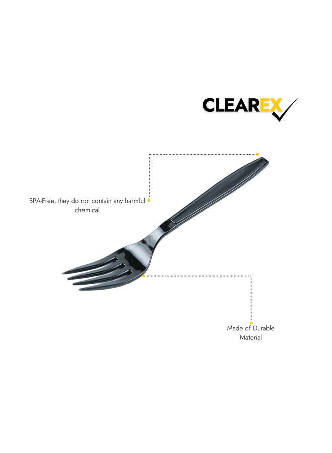 Disposable Plastic Fork Black 50-Pcs Pack of 6  - Image 3