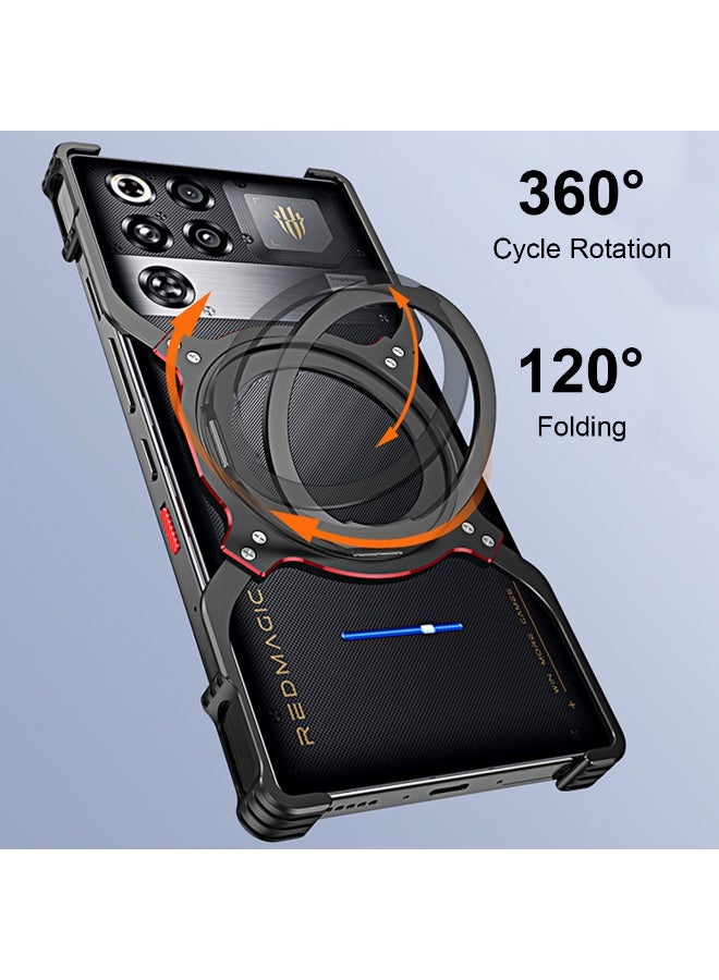 Aluminum Metal Case for Redmagic 11S Pro / 11S Pro+ / 11 Pro / 11 Pro+, 360° Rotation Kickstand, Frameless Design Bumper Cover, Silver - Image 4