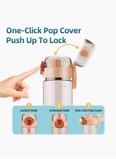 SHOTAY SHOTAY 580 ML Kids & Adults Water Bottles Reusable Leak Proof BPA-Free with Lockable & Fast Flow, One Click Open. For Children School, Office, Gym, Outdoor and Sports Black.  - Image 3