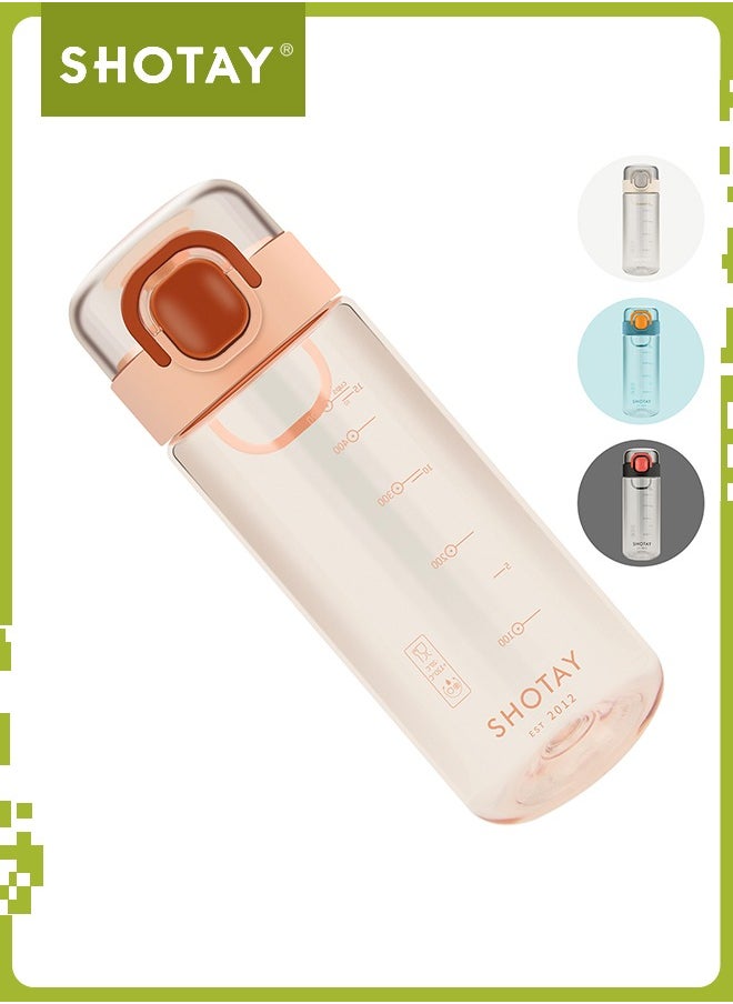 SHOTAY SHOTAY 580 ML Kids & Adults Water Bottles Reusable Leak Proof BPA-Free with Lockable & Fast Flow, One Click Open. For Children School, Office, Gym, Outdoor and Sports Black.  - Image 1