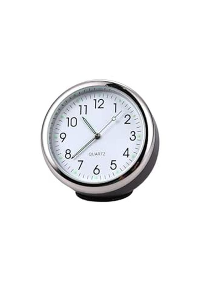 Car Quartz Analog Clock Night Light Black Case White Dial For Dashboard Vehicle Use Automotive - Image 1