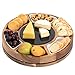 Shanik Cheese Board Set, Round Acacia Charcuterie Board, Cheese Serving Platter with Slide-Out Drawer, 2 Sided Marble - Image 2