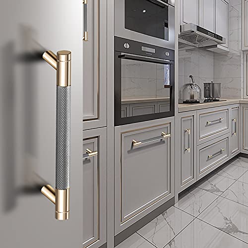 Ntresbonne 12 Pack 3 Inch 76 mm Barrel Cabinet Pulls Gold and Grey Cupboard Aluminum Handles Drawer Pull Cabinet Handles - Image 4