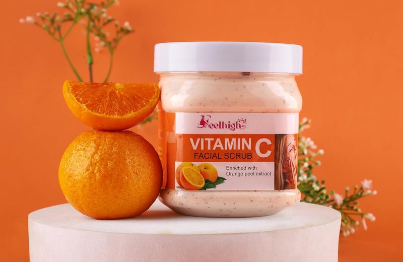 FEELHIGH Face  Body Orange Scrub enriched with Apricot oil 500ml  Vitamin C scrub enriched with Orange peel extract 500ml Man  Woman - Image 4