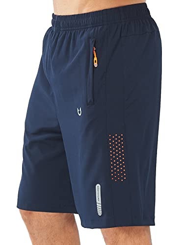 NORTHYARD Men's Athletic Running Shorts Quick Dry Workout Shorts 7"/ 5"/ 9" Lightweight Sports Gym Basketball Tennis Hiking Exercise NAVY-9inch 2XL - Image 1