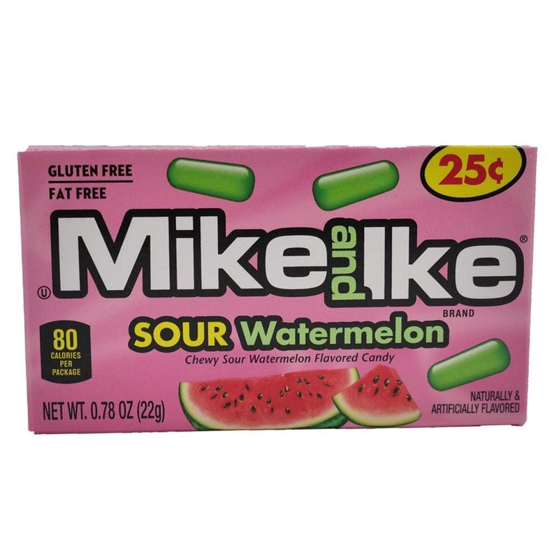 MikeandIke Mike and Ike Sour Watermelon Chewy Candies - Case of 24 0.78-oz. Box - Image 2