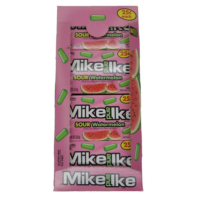 MikeandIke Mike and Ike Sour Watermelon Chewy Candies - Case of 24 0.78-oz. Box - Image 1