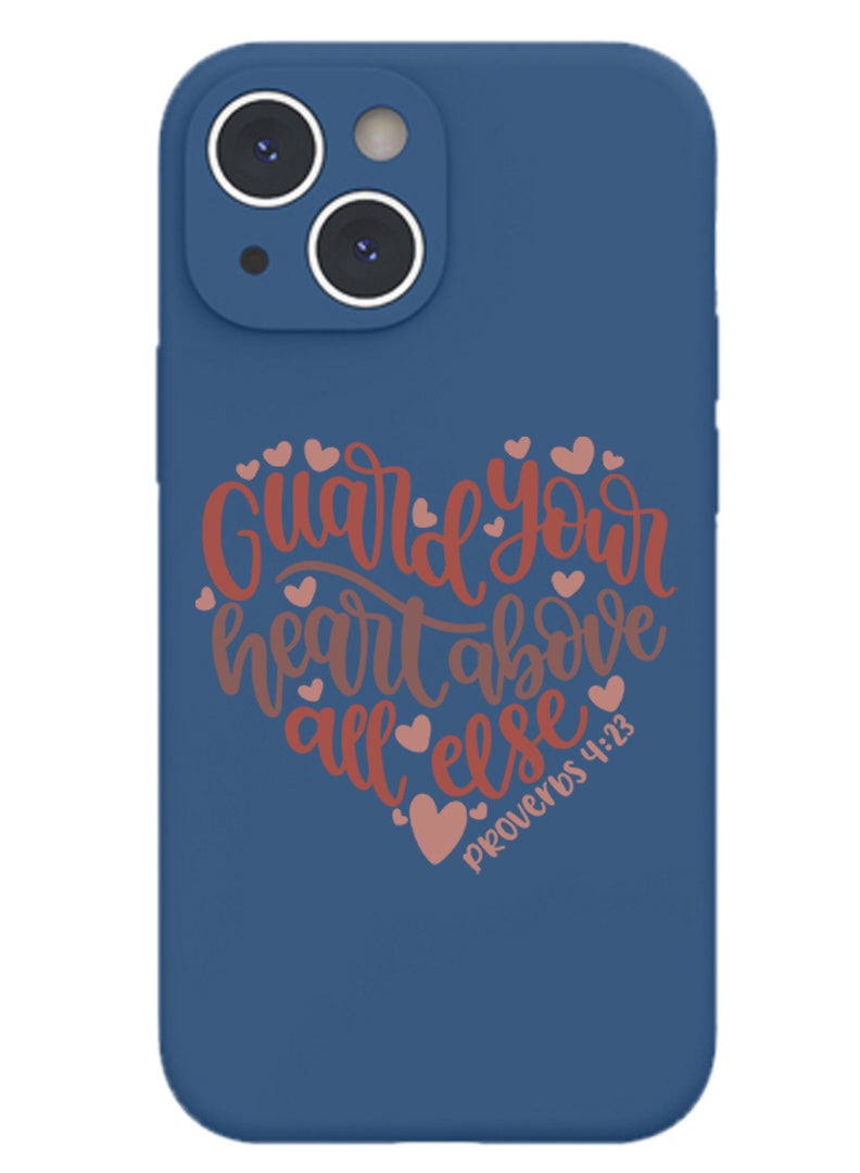 Theodor Protective Slim Fit Case Liquid Silicone Cover with Full Body Protection Anti-Scratch Shockproof Case For iPhone 15 Plus Blue  - Guilty of Stealing hearts copy - Image 1